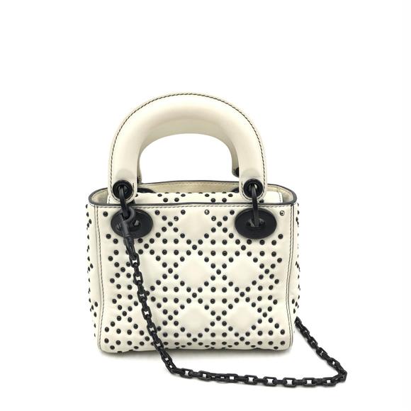 Christian Dior Lady Dior Studded Mini Chain Leather Shoulder Bag - Picture 4 of 11
